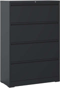 4 Drawer Small File Cabinet with Lock Locking Filing Cabinet for Home Office Under Desk Storage Cabinet Organizer with Locking DrawersBlack