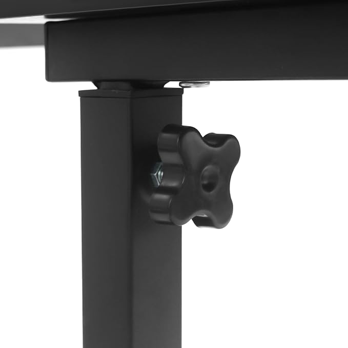 Adjustable Height Foldable Desk 26.4-45.3in Standing/Sitting Desk with 6 Lockable Wheels 44lbs Load Capacity for Home Office Dorm Bedroom (Black)