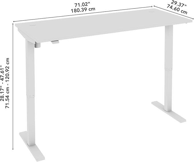 Bush Business Furniture Move 40 Series Height Adjustable Desk 72W x 30D Storm Gray
