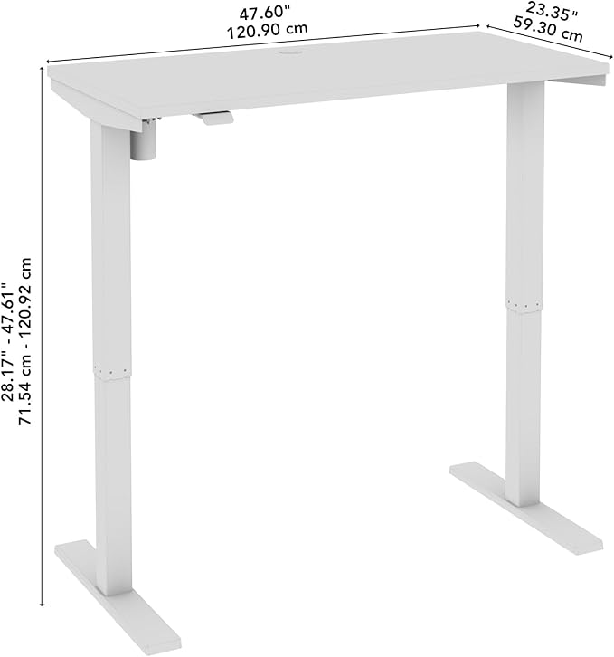 Move 40 Series by Bush Business Furniture 48W x 24D Electric Height Adjustable Standing Desk in Hansen Cherry with Black Base