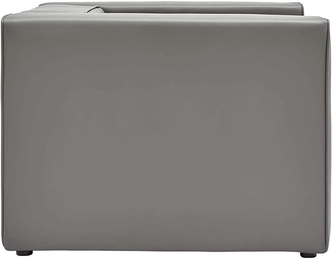 Modway Mingle Vegan Leather Lounge Armchair in Gray
