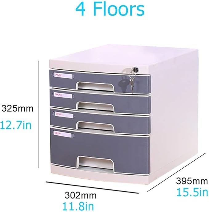File Cabinet Desktop Cabinet with Lock Drawer Storage Cabinet 4/5/6/7 Tier File Cabinet Organize Files to Improve Efficiency for Office Supplies4 Floors