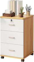 3 Drawer Wood Mobile File Cabinet Under Desk Storage Filing Cabinet with Wheels for Home Office