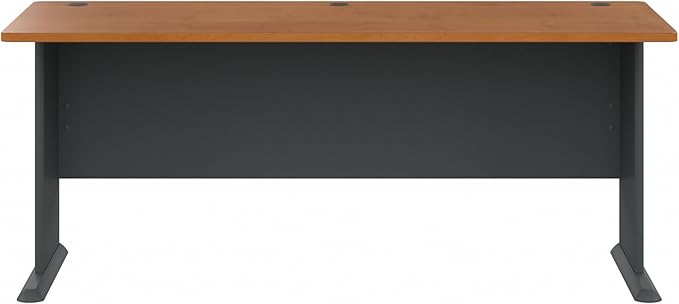 Bush Business Furniture Series A 72W Desk in Natural Cherry and Slate Large Workstation for Home or Professional Workspace Desktop Solution for Office Use