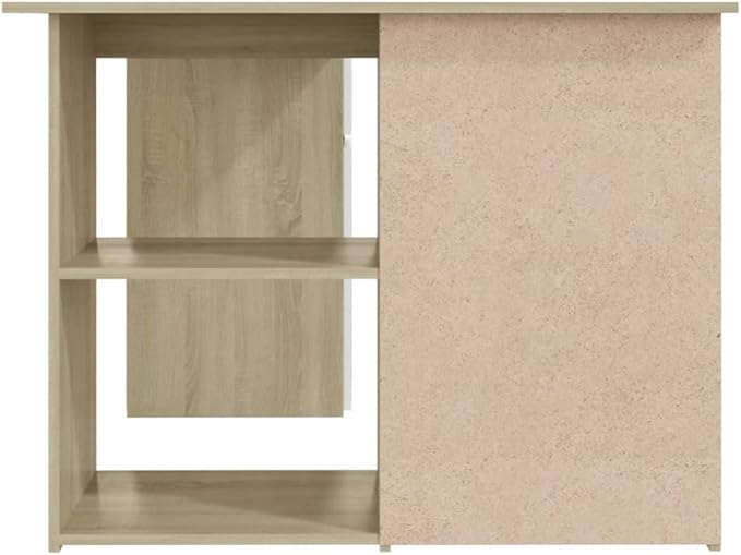 L-Shaped Writing Desk Corner Computer Desk with Drawer and Shelves 57.1in Study Table Workstation for Home Office Multipurpose PC Laptop Table Work Table Office Desk (Oak-White)
