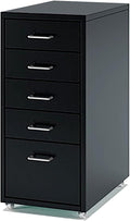 Aimeryup Clip 5-Tier File Cabinet Metal with Wheel Drawer Storage Desk Cabinet Office Study Bedside 41X28X69CM(Size:28X41X69CMColor:A)