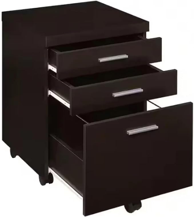 Mobile File Cabinet 3 Drawer Mobile File Cabinet with 5 Wheel Versatile Storage Cabinet Under Desk Office for Home Studio Anti-Tilting Wheels Design