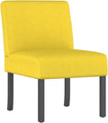 vidaXL Modern Slipper Chair with Supportive Backrest Light Yellow Fabric Upholstery Solid Wood Legs Stylish Living Room Furniture Cushioned Seat