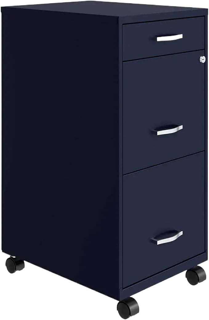 Mobile File Cabinet 3 Drawer Metal Mobile File Cabinet with Lock Letter Size Partially Assembled