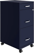 Mobile File Cabinet 3 Drawer Metal Mobile File Cabinet with Lock Letter Size Partially Assembled