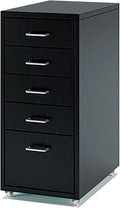 ELEFOCUS File Cabinet 5/6/8Drawer - Filing Kitchen Furniture Storage Cabinets Office Vertical Unit Metal Mobile Display (Size:5Color:Black)