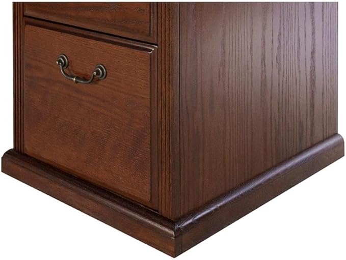 Pemberly Row Traditional 4-Drawer Wood Filing Cabinet Office Storage in Brown Solid Wood Sturdy and Durable Office or Home Use Secure Document Organization Classic Design