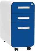 Mobile File Cabinet Slim 3-Drawer Mobile File Cabinet with Lock - Under Desk Metal Filing Legal/Letter Folders(Color4)