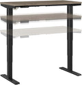 Move 40 Series by Bush Business Furniture 48W x 24D Electric Height Adjustable Standing Desk in Modern Hickory with Black Base