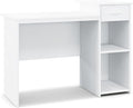 Computer Desk with Drawers 43.5’’ Writing Desk with Storage Shelves Wood Vanity Makeup Table Small Desk for Bedroom Living Room Study Home Office Small Space White (43.5'')