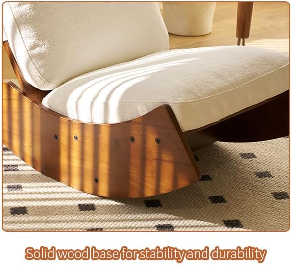 Corduroy Cozy Glide Rocking Chair: Ergonomic Comfort Smooth Motion Retro Style for Nursery Living Room or Bedroom