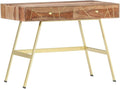 Writing Computer DeskHome Computer DeskLaptop TableIndustrial Simple Workstation Tablefor Small SpaceHome Office TableWriting Desk with Drawers 39.4x21.7x29.5 Solid Sheesham Wood