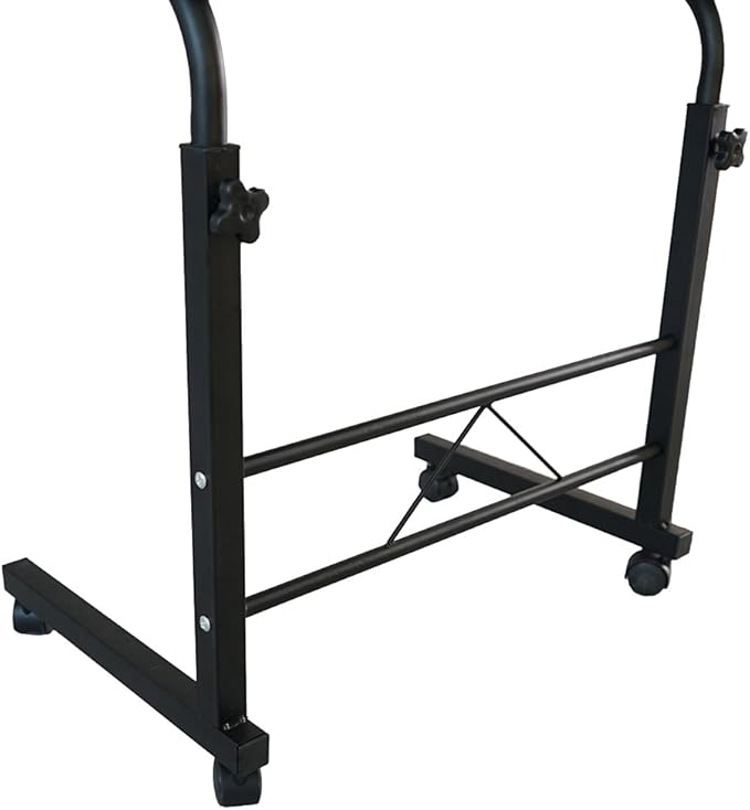 YUNWANG Side Table Mobile Standing Computer Desk with WheelsSnack Side Table with Castors End Table Adjustable Height Portable Laptop Table for Home Office Bed Sofa (31.50 L x 18.11 W Black)