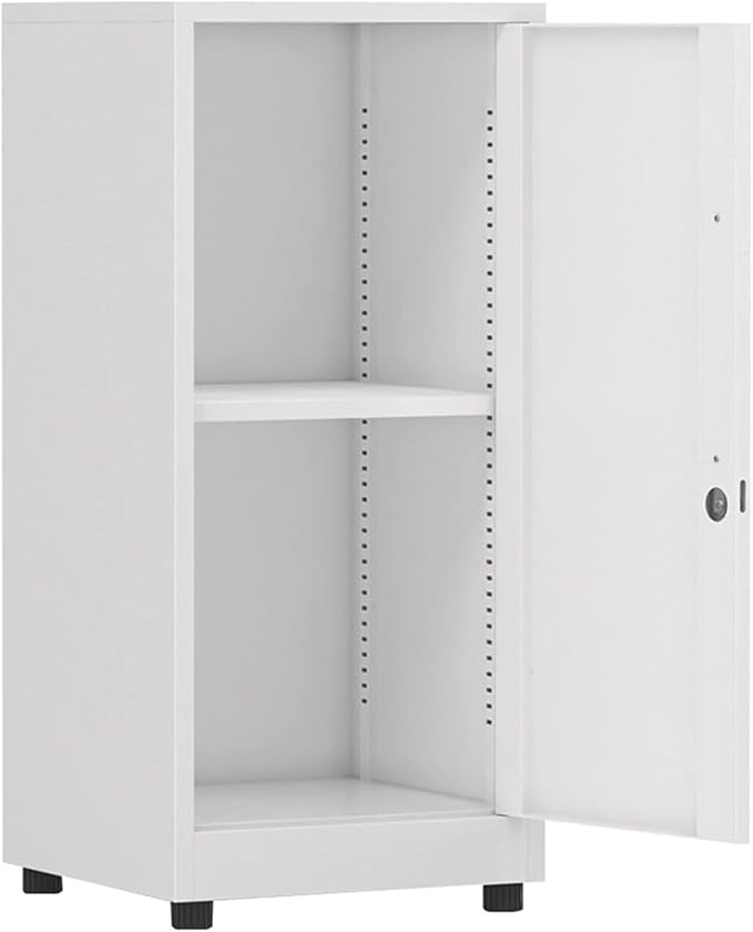 File Cabinet with Lock File Cabinet Vertical Filing Cabinet Single Door Locking File Cabinet Storage Box(Color:White)