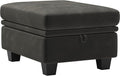 Belffin Velvet Ottoman Module with Storage for Modular Sofa Sectional Couch Rectangular Ottoman with Storage Ottoman Bench Footstool Grey