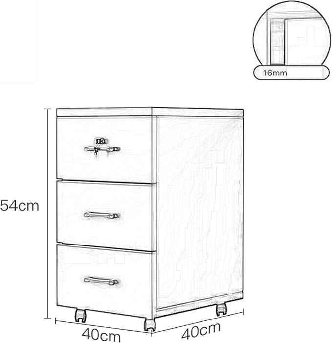 File Cabinet Under Desk Side Cabinets with Lock(D)
