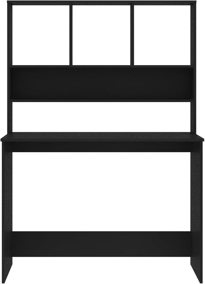ZEYUAN Desk with Shelves Computer Desk with Drawers and Shelves Desk with Storage Desk Bookshelf Home Use Computer Desk Office Black 43.3x17.7x61.8 Engineered Wood