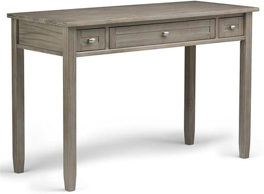 Atlin Designs Solid Wood Computer Desk for Home Office 48 Writing Desk for Small Space Tall Vintage Study Table for Bedroom Simple Rustic Work Desk in Distressed Grey