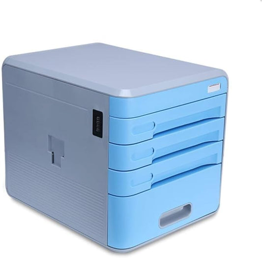 File cabinets Improves Office Efficiency Desktop Stationery File Storage Box Password Lock Cabinet Product Edge Index Tags Pp Plastic - 30x38x32cm Bookcase