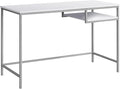 Computer Desk Home Office Laptop 48 l Work White Laminate Grey Metal Contemporary Modern II852