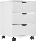 3 Drawer Small File Cabinet with Lock Under Desk Rolling Mobile Filing Cabinets Storage Organizer for Home OfficeWhite