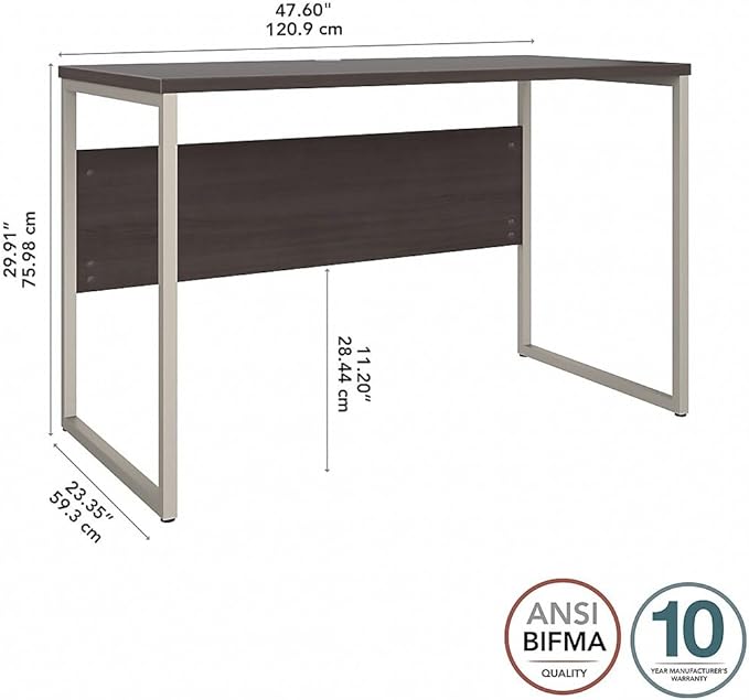 Bush Business Furniture Office Table with Open Metal Leg Design and Privacy Panel | Hybrid Large Computer Desk for Home Office | 48W x 24D