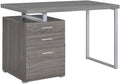 Stylish 3-Drawer Office Desk in Weathered Grey for Efficient Workspace Ideal for Modern Home and Office Settings