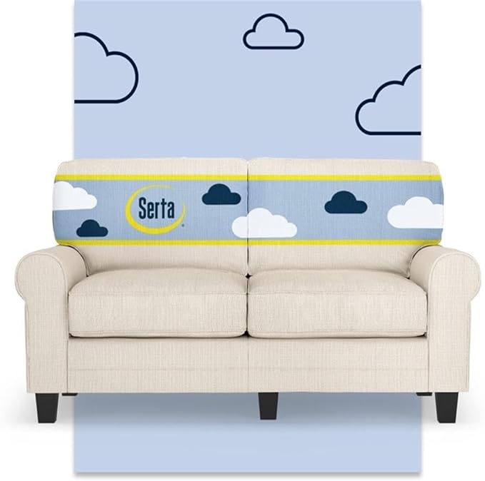 BOWERY HILL 61 Rolled Arm Loveseat Sofa Beige Upholstered Anti-Pilling Polyester Fabric Removable Covers Compact Space-Saving Design Solid Wood Frame Modern Classic Style for Living Room or