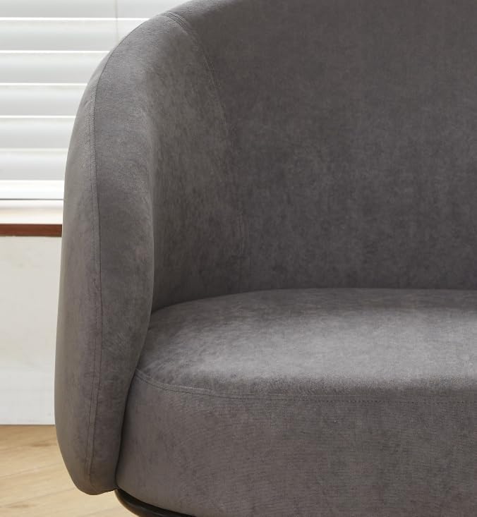 Modern Corduroy Accent Chair with Gold Metal Legs Channel Back Design and Soft Upholstery Comfortable Seating for Living Room Bedroom or Office Grey