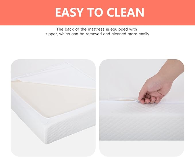 FDW | 5 Inch Full Mattress | Medium Firm | Gel Memory Foam Mattress | White | Bed in a Box CertiPUR-US Certified | Pressure Relief Cooling Ventilated Foam | Washable Removable Cover