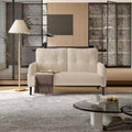 47 Loveseat Sofa Small Couches for Small Spaces Comfy Corduroy Solid Wood Frame Modern Deep Seat 2 Seater Couch with Side Pockets for Bedroom Living Room Apartment Office (Beige)