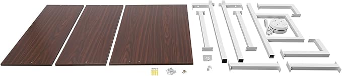 Wall Mounted Desk Computer Writing Table Industrial Wall Mount Ladder 3 Tier Computer Desk for Home Office Student Dormitories (Brown+White)