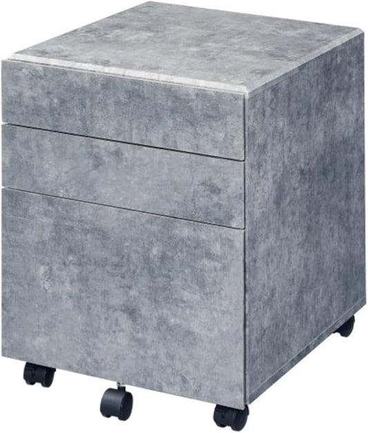 Hassyee Wooden Case-Frame Rectangular 3 Drawers File Cabinet with 5 Caster Wheels Home Office Corner Filing Cabinets Assembly Required
