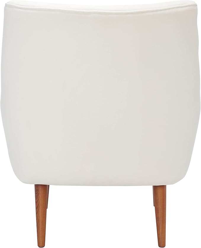 SAFAVIEH Home Collection Amina Mid-Century Modern Cream Velvet Accent Chair