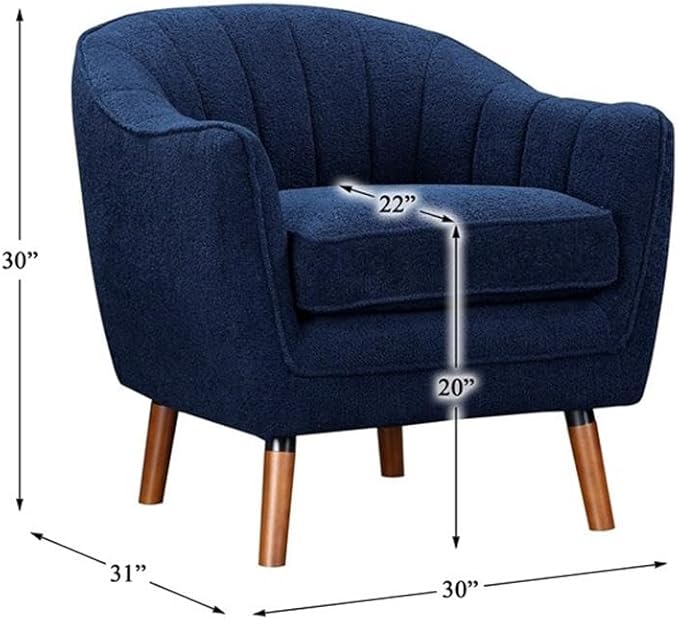 Lexicon Cutler Fabric Upholstered Accent Chair in Blue