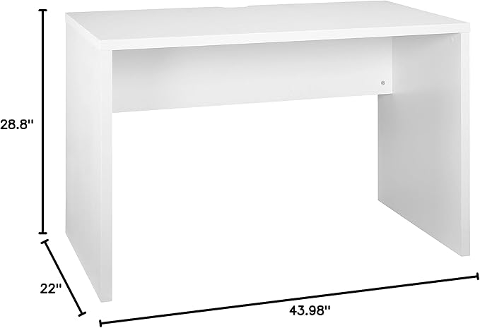ClosetMaid 43.8 in. W Home Office Desk for Computer Laptop Writing Study with Modern Simple Style White Finish 44 W x 22 D