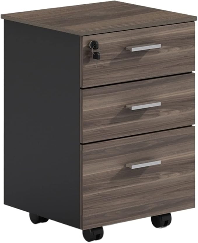 Rolling File Cabinet with Lock 3 Drawer Vertical File Cabinet Under Desk Office Filing Cabinet for Letter/Documents Filing Cabinet (Color : 1) (1)