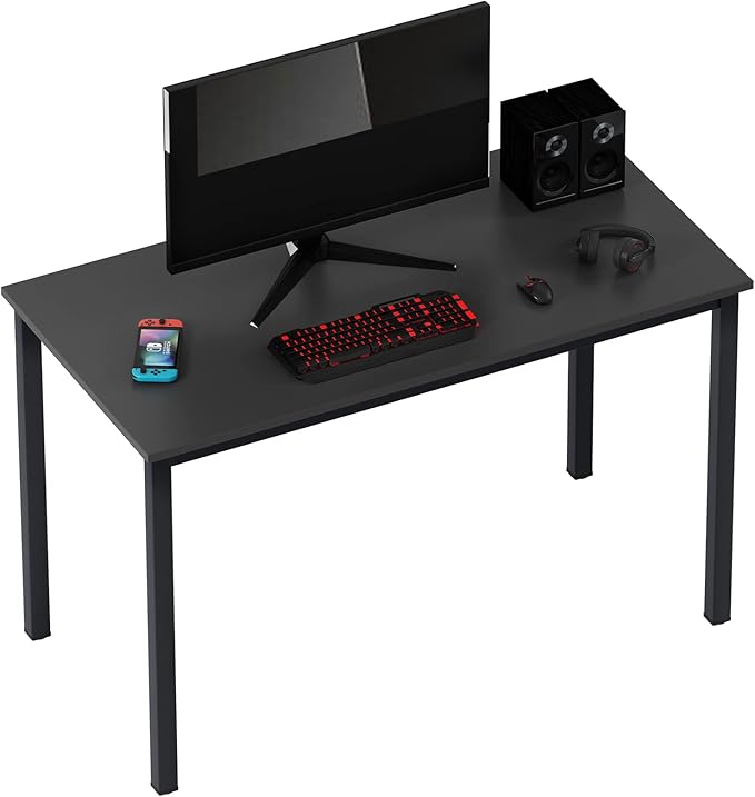 sogesfurniture Computer Desk 47 inches Large Office Desk Computer Table with BIFMA Certification Sturdy Office Desk Writing DeskBlack BHUS-AC3CB-120