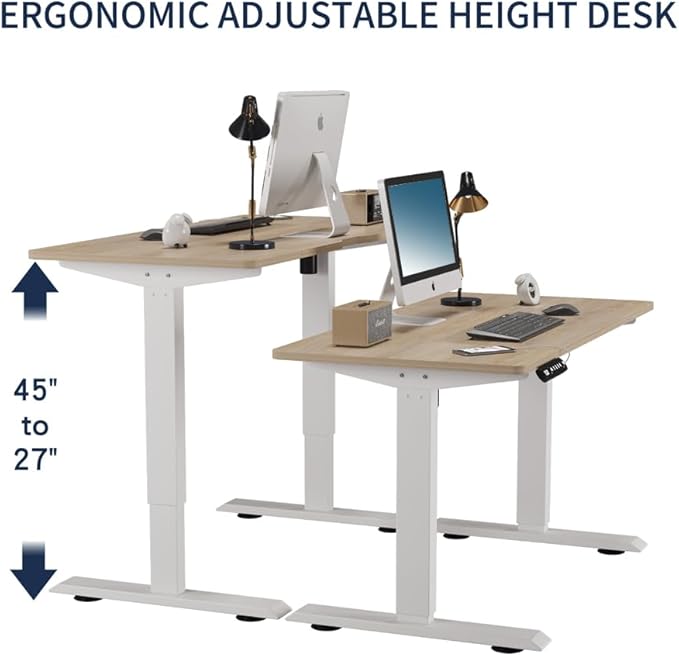 Ball &amp Cast Electric Standing Desk 48 x 24 Inches Height Adjustable Sit Stand Desk with Memory Preset &amp Built-in Type-C Charging Motorized Home Office Computer Gaming Desk Modern Oak