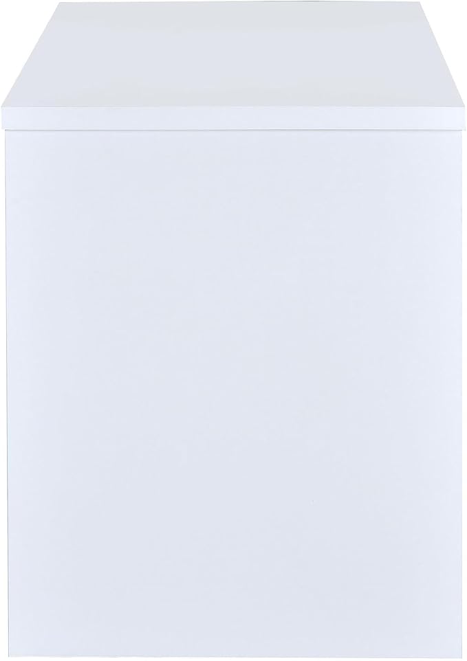 White 2-Drawer Reversible Office Desk