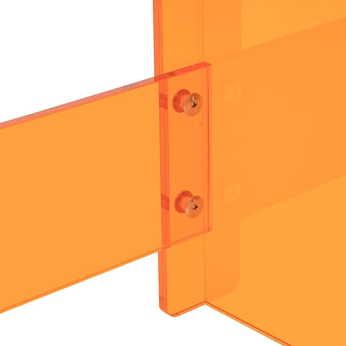 Acrylic Console Table 39.4×11.8×31.5in Laptop Workstation Study Table Modern Home Office Acrylic Console Desk for Living Room Office Entryway Hallway (Orange)