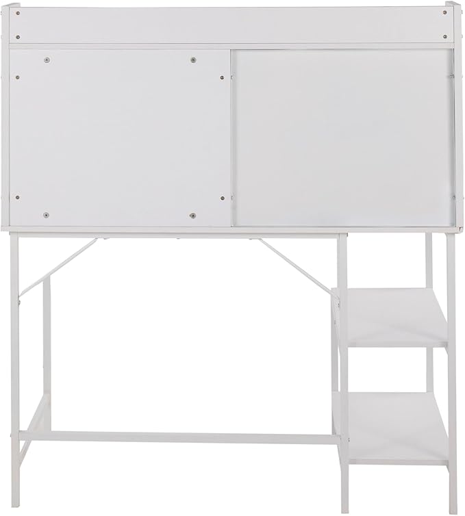 LumiSource Geo Shelf Desk Home Office Desk Computer Desk with Storage Small Desk for Bedroom Gaming Desk Contemporary Desk