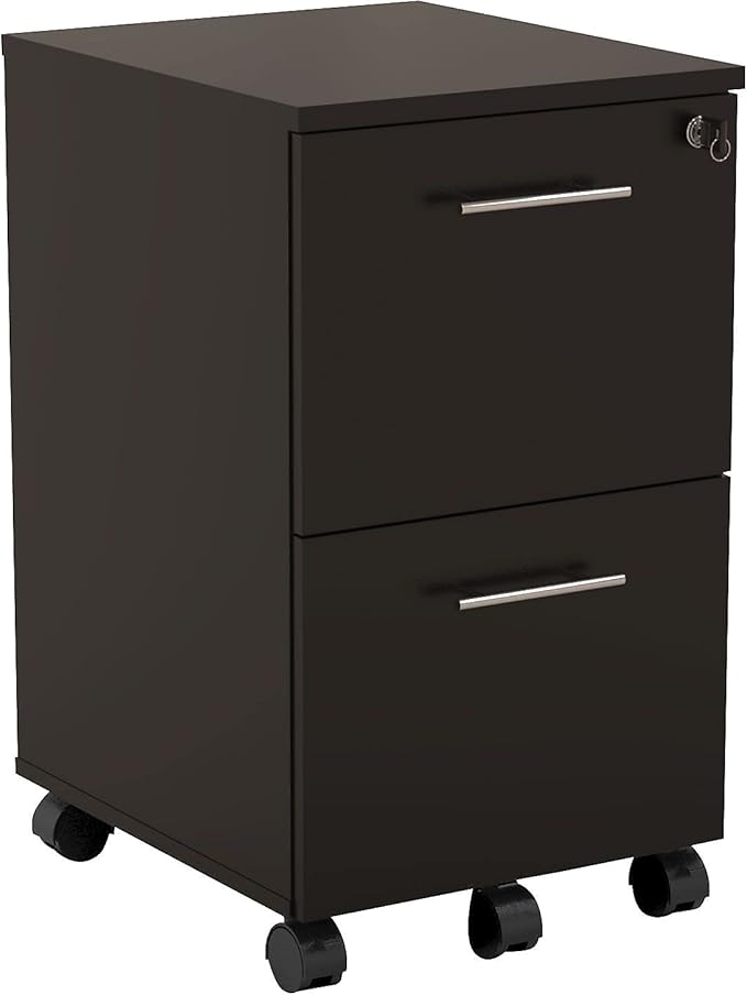 Mayline MNFFLDC Medina Freestanding Mobile File Pedestal FF Mocha Laminate