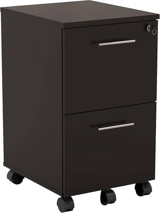 Mayline MNFFLDC Medina Freestanding Mobile File Pedestal FF Mocha Laminate