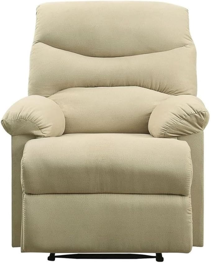 Acme Arcadia Upholstered Motion Recliner in Beige Microfiber